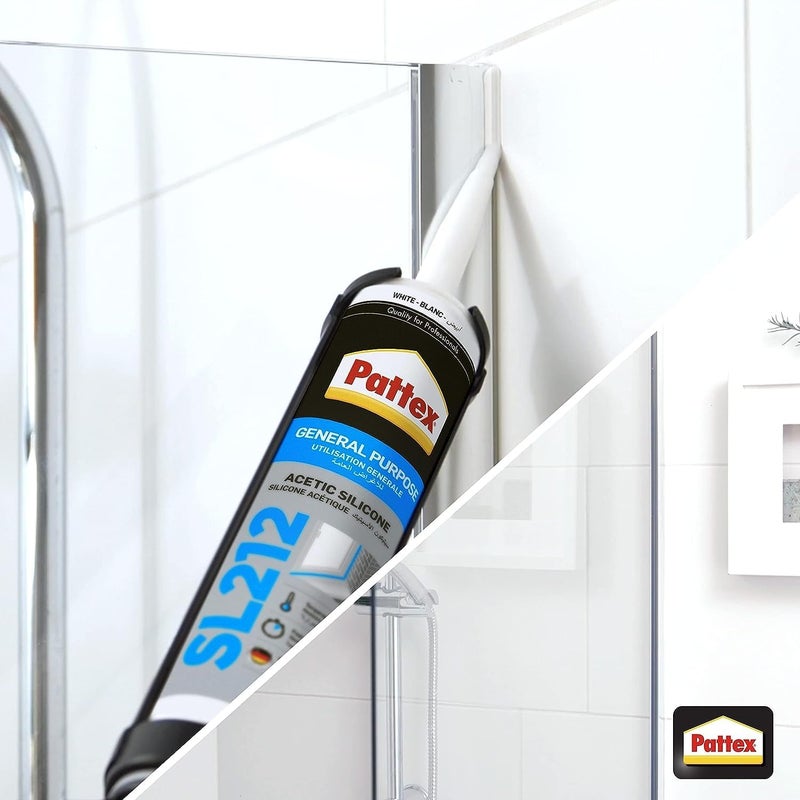 Pattex Duravel Clear GP Silicone Sealant with Silicone Gun - Pattex SL212, 280 ml - Image 3